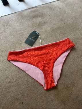 NWT Juan De Dios reversible swim bottoms Ethnic Print Rose size L women’s